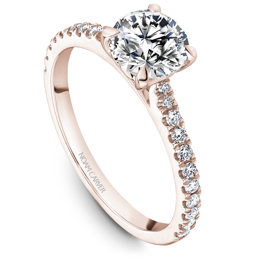 Noam Carver Engagement Ring Rose 14k Gold With 22 RD TCW 0.27ct