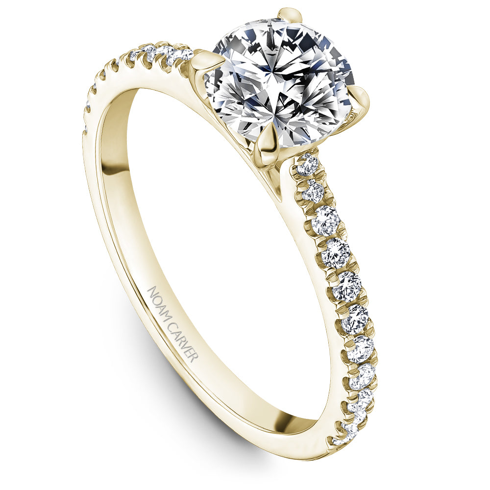Noam Carver Engagement Ring Yellow 18k Gold With 22 RD TCW 0.27ct