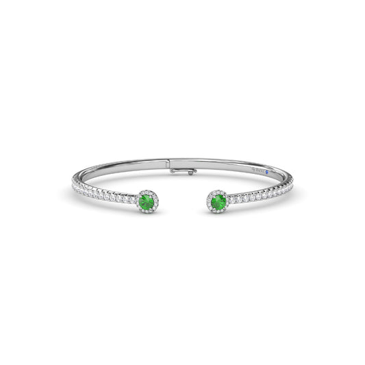 Fana Halo Emerald and Diamond Bangle
