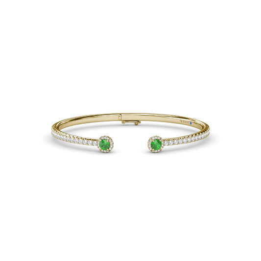 Fana Halo Emerald and Diamond Bangle