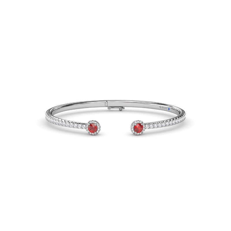 Fana Halo Ruby and Diamond Bangle