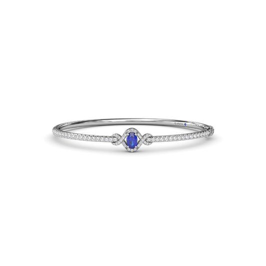 Fana Love Knot Sapphire and Diamond Bangle Bracelet