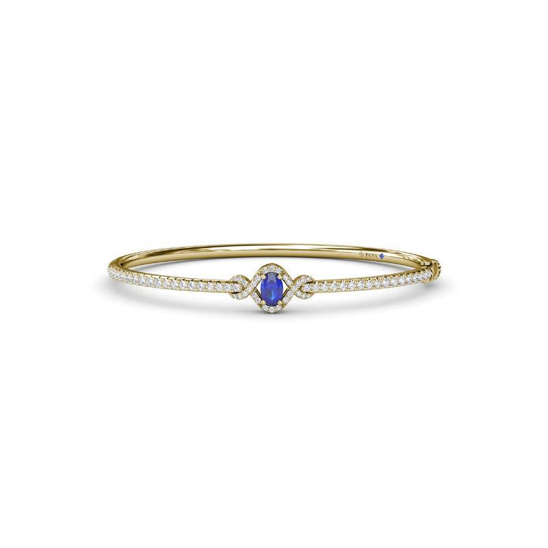 Fana Love Knot Sapphire and Diamond Bangle Bracelet