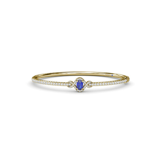Fana Love Knot Sapphire and Diamond Bangle Bracelet