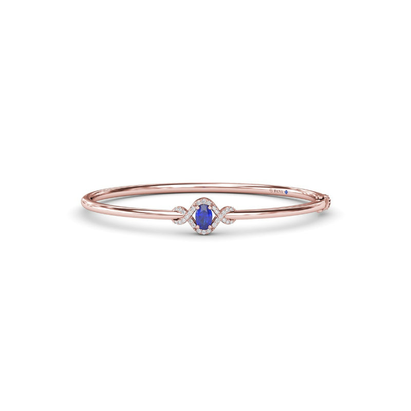 Fana Love Knot Sapphire and Diamond Bangle Bracelet