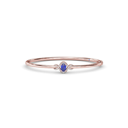 Fana Love Knot Sapphire and Diamond Bangle Bracelet