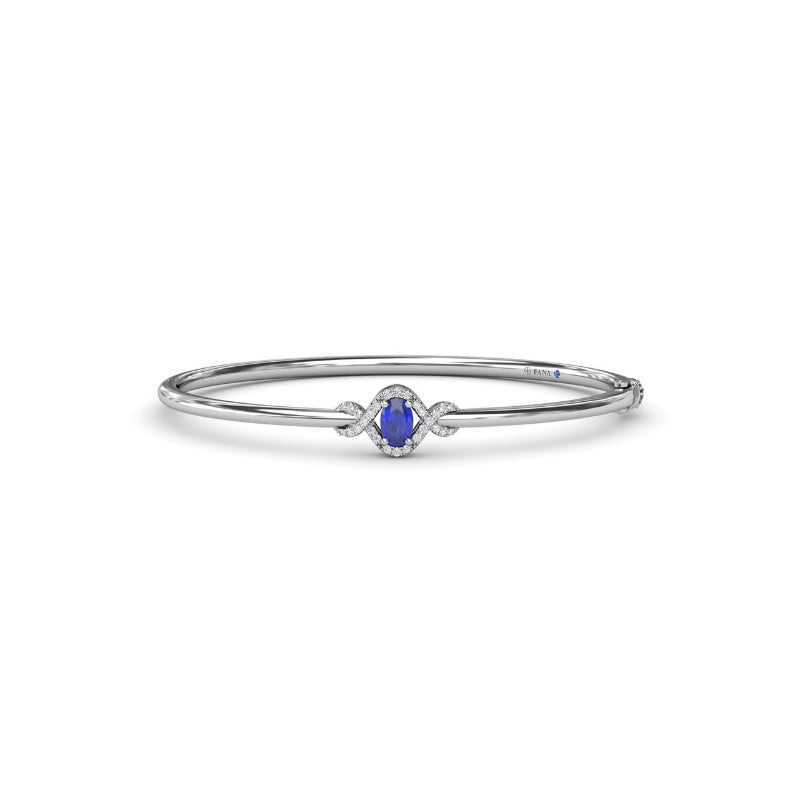 Fana Love Knot Sapphire and Diamond Bangle Bracelet