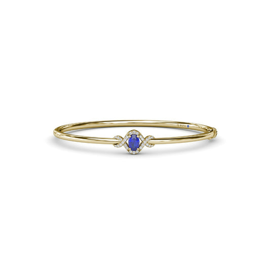 Fana Love Knot Sapphire and Diamond Bangle Bracelet
