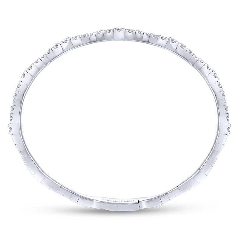 Gabriel & Co. 14k White Gold Demure Diamond Bangle Bracelet