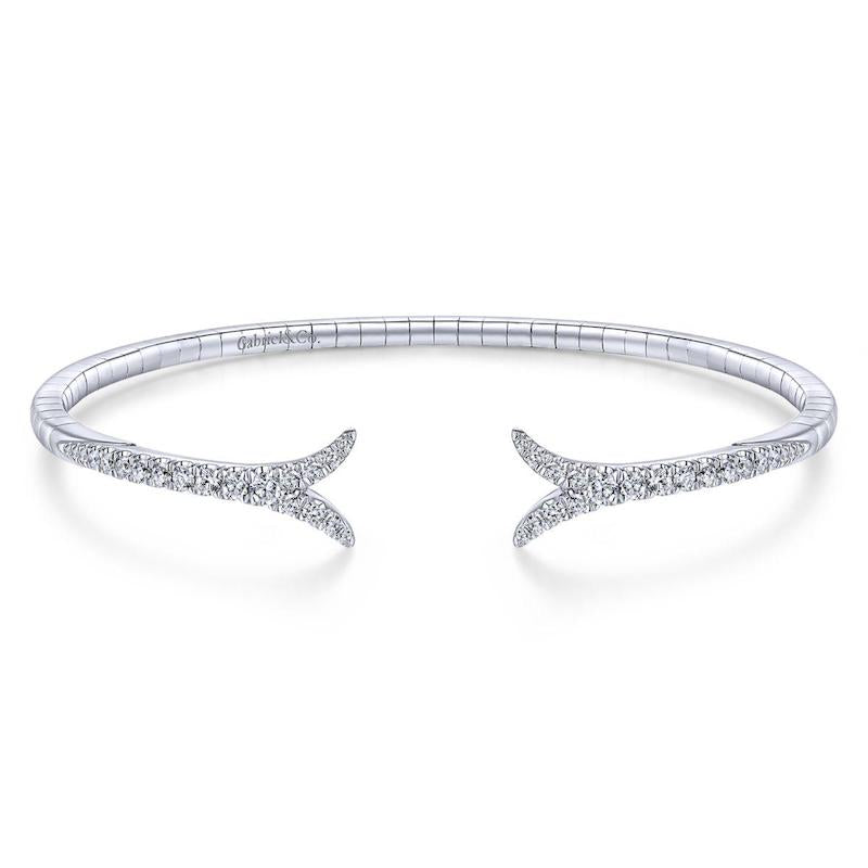 Gabriel & Co. 14k White Gold Demure Diamond Bangle Bracelet