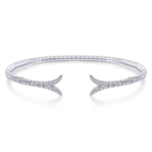 Gabriel & Co. 14k White Gold Demure Diamond Bangle Bracelet