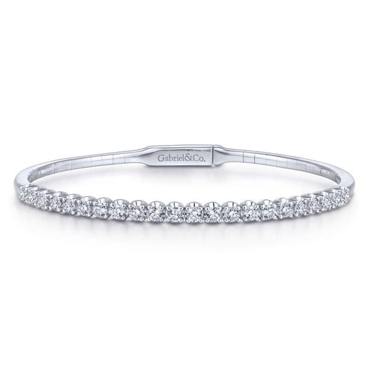 Gabriel & Co. 14k White Gold Demure Diamond Bangle Bracelet