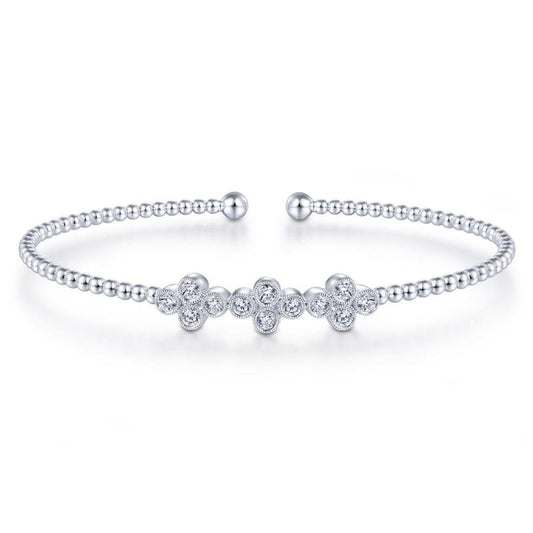 Gabriel & Co. 14k White Gold Bujukan Diamond Bangle Bracelet