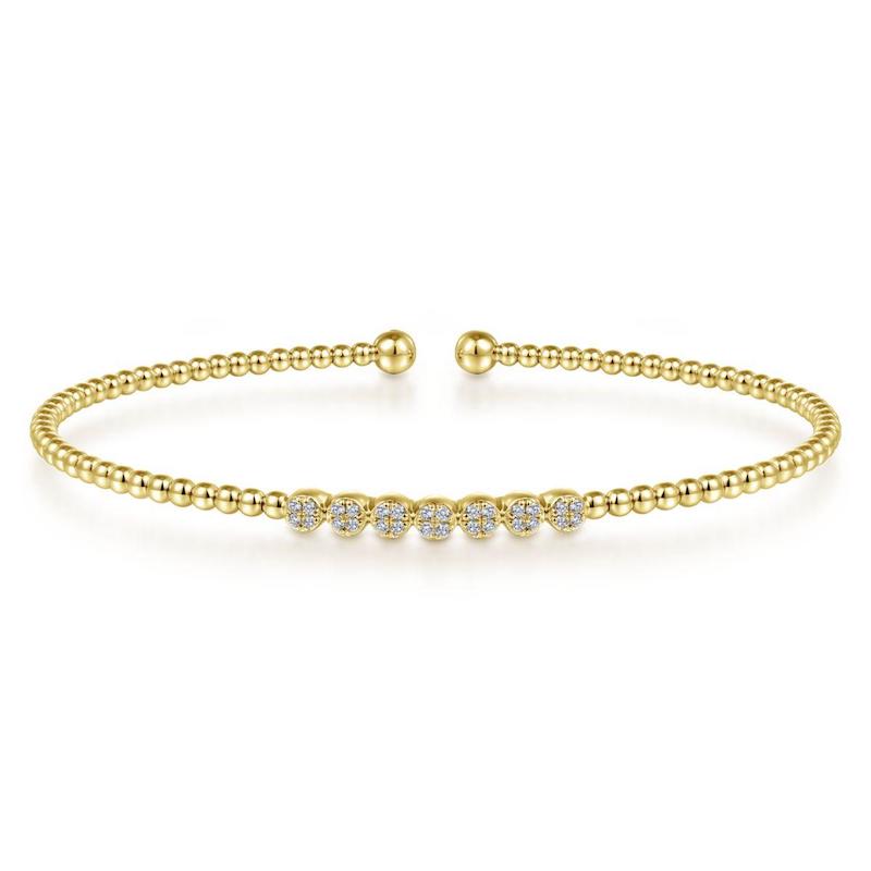 Gabriel & Co. 14k Yellow Gold Bujukan Diamond Bangle Bracelet