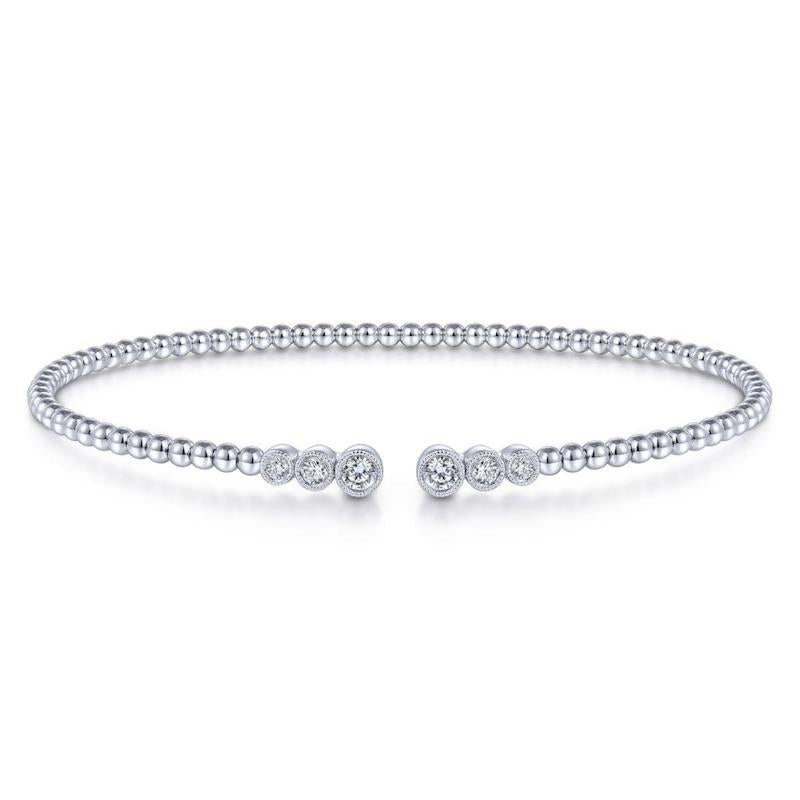 Gabriel & Co. 14k White Gold Bujukan Diamond Bangle Bracelet