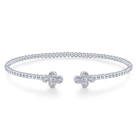Gabriel & Co. 14k White Gold Bujukan Diamond Bangle Bracelet