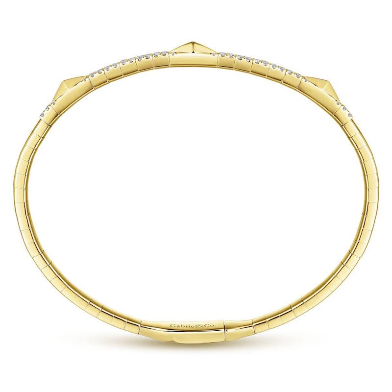 Gabriel & Co. 14k Yellow Gold Demure Diamond Bangle Bracelet