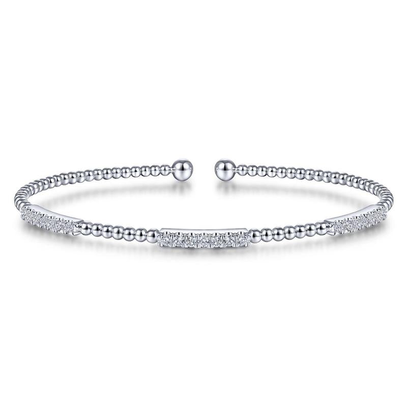 Gabriel & Co. 14k White Gold Bujukan Diamond Bangle Bracelet