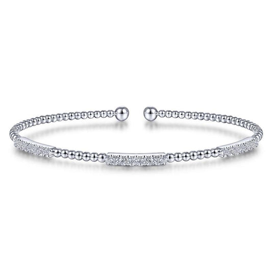 Gabriel & Co. 14k White Gold Bujukan Diamond Bangle Bracelet