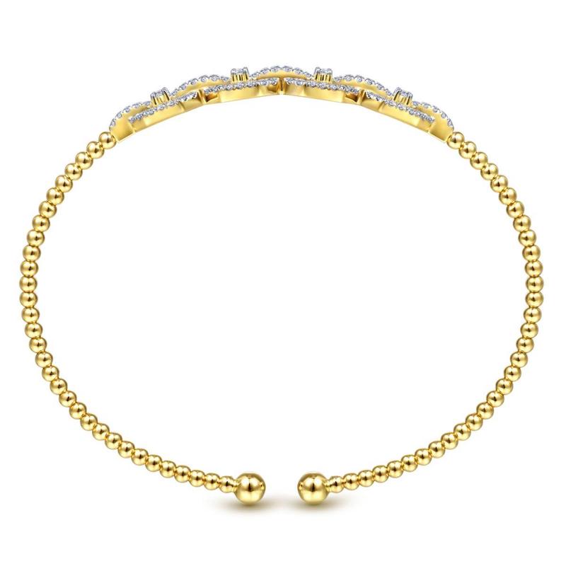 Gabriel & Co. 14k Yellow Gold Bujukan Diamond Bangle Bracelet