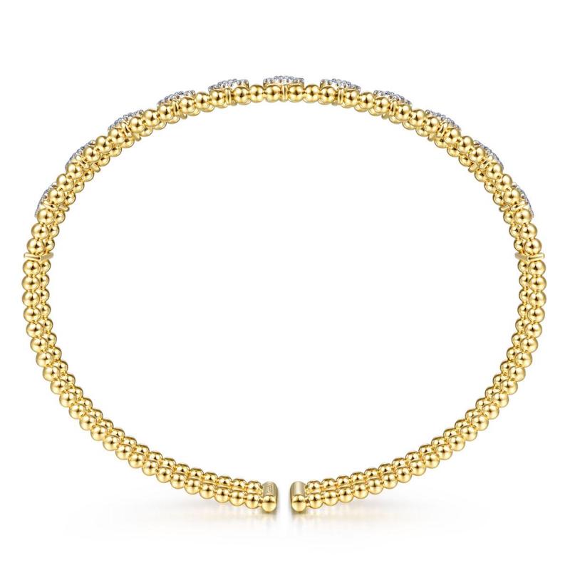 Gabriel & Co. 14k Yellow Gold Bujukan Diamond Bangle Bracelet