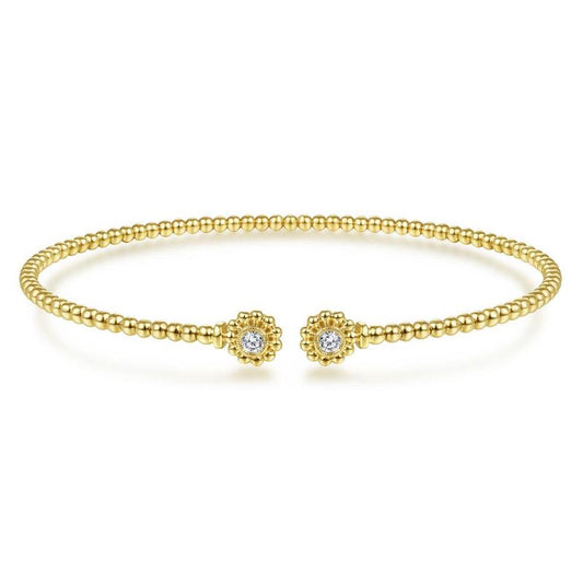 Gabriel & Co. 14k Yellow Gold Bujukan Diamond Bangle Bracelet