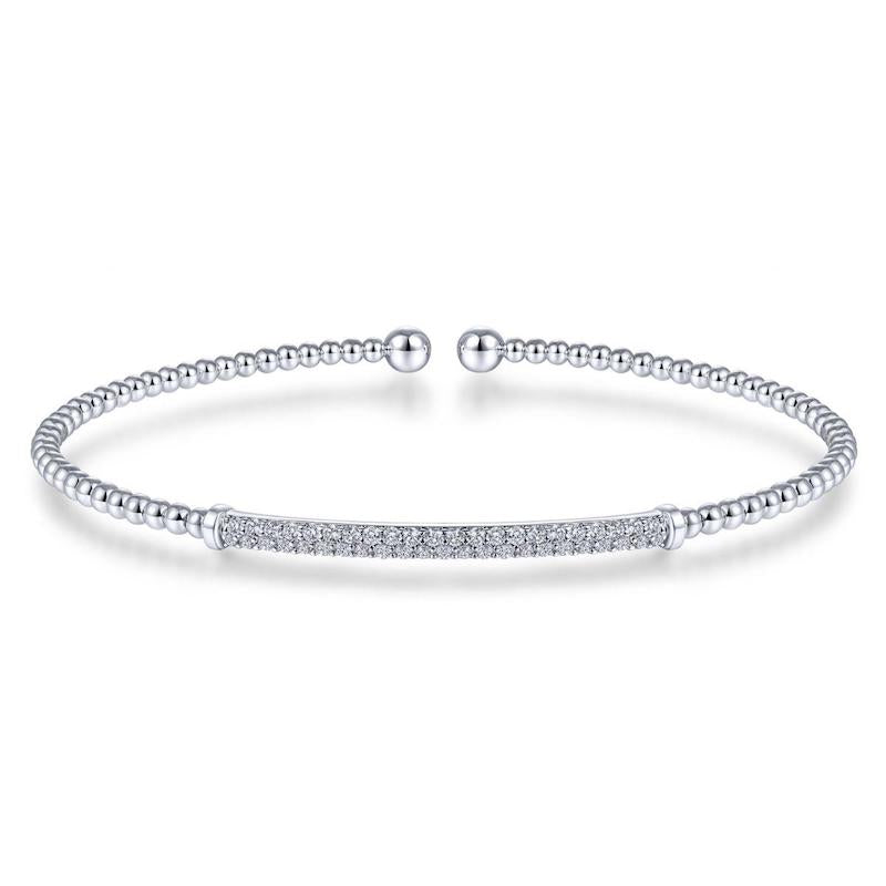 Gabriel & Co. 14k White Gold Bujukan Diamond Bangle Bracelet