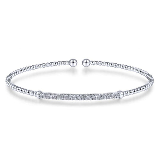 Gabriel & Co. 14k White Gold Bujukan Diamond Bangle Bracelet