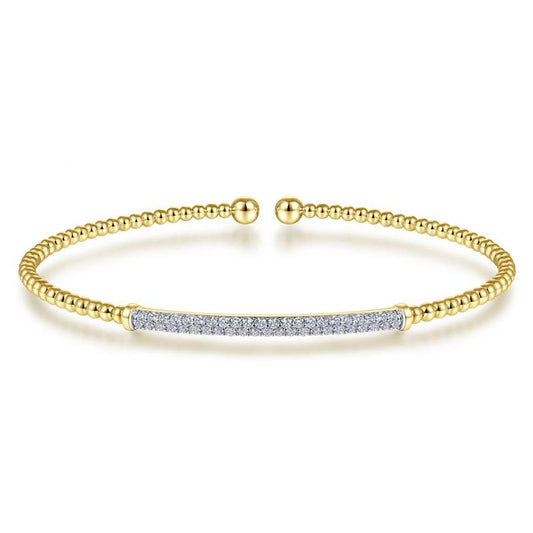 Gabriel & Co. 14k Yellow Gold Bujukan Diamond Bangle Bracelet