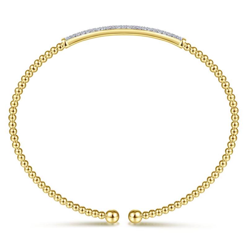 Gabriel & Co. 14k Yellow Gold Bujukan Diamond Bangle Bracelet
