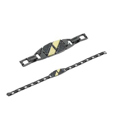 Simon G Men's Ruthenium Bracelet In 14K Gold With Diamonds (Gray,Yellow)