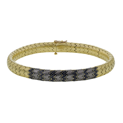 Simon G Men Gent Bracelet In 14K Gold With Diamonds (Yellow,Black)