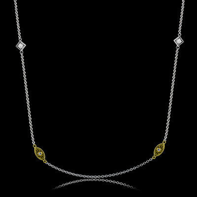 Simon G. Necklace 18k Gold (White, Yellow) 0.08 ct Diamond