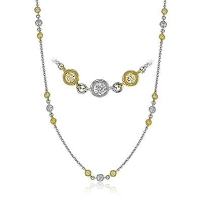 Simon G. Necklace 18k Gold (White, Yellow) 1.46 ct  ct Diamond