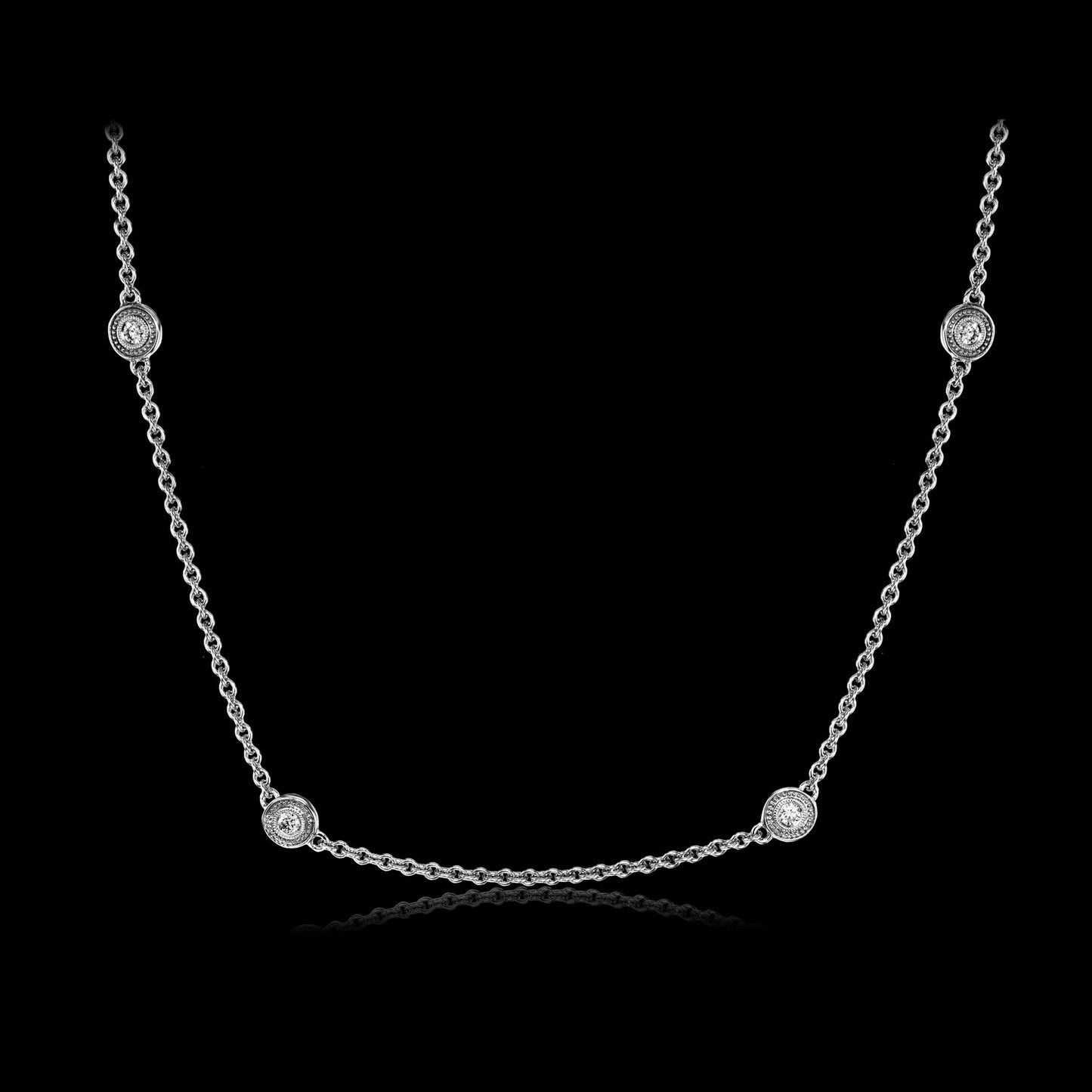 Simon G. Necklace 18k Gold (White) 0.25 ct Diamond