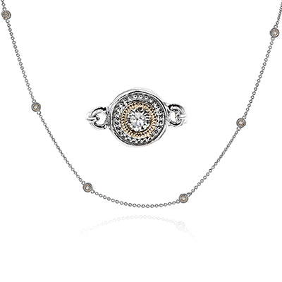Simon G. Necklace 18k Gold (Rose, White) 0.18 ct Diamond