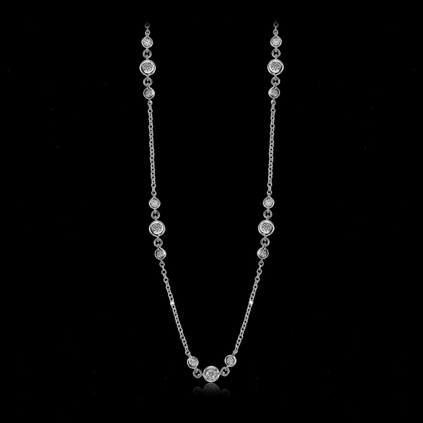 Simon G. Necklace 18k Gold (White) 0.99 ct Diamond