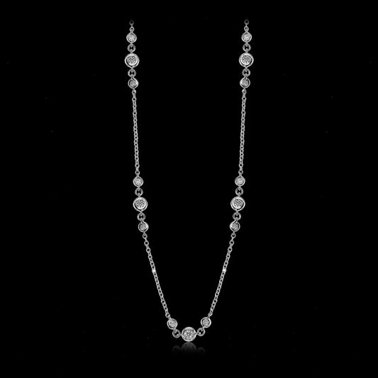 Simon G. Necklace 18k Gold (White) 0.99 ct Diamond