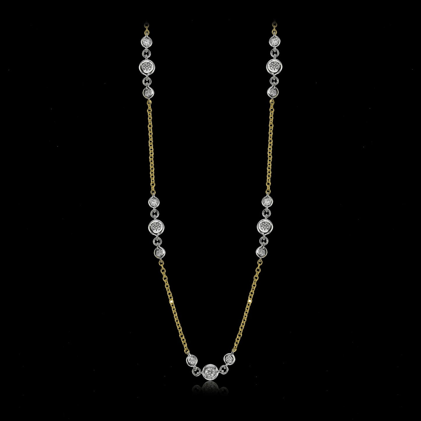 Simon G. Necklace 18k Gold (White, Yellow) 1 ct Diamond