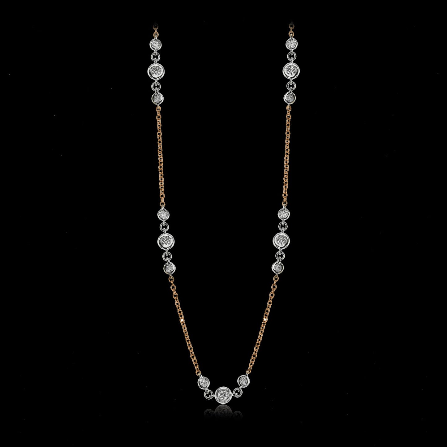 Simon G. Necklace 18k Gold (Rose, White) 0.98 ct Diamond