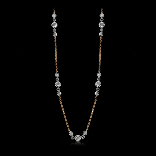 Simon G. Necklace 18k Gold (Rose, White) 0.98 ct Diamond