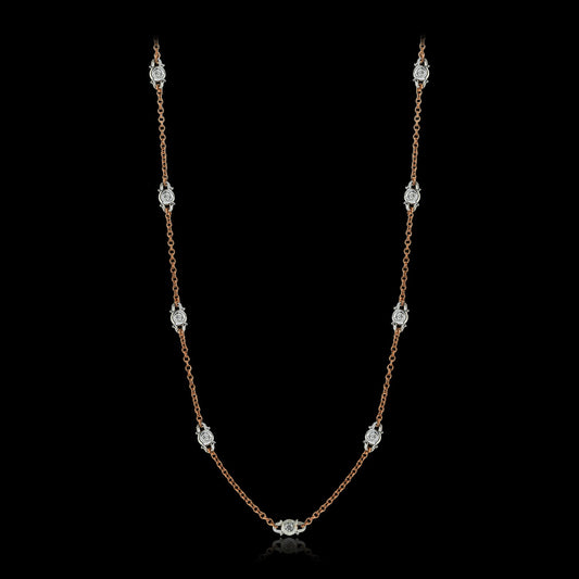 Simon G. Necklace 18k Gold (Rose, White) 0.3 ct Diamond