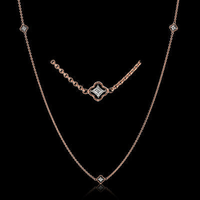 Simon G. Necklace 18k Gold (Rose, White) 0.08 ct Diamond
