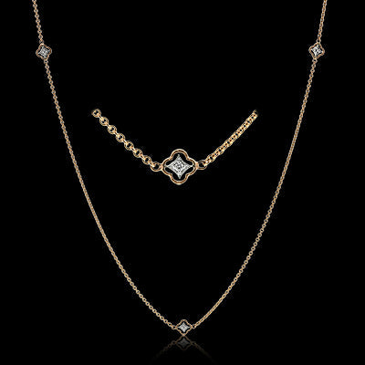 Simon G. Necklace 18k Gold (White, Yellow) 0.08 ct Diamond