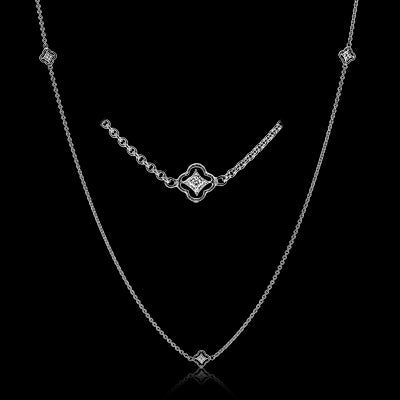 Simon G. Necklace 18k Gold (White) 0.08 ct Diamond