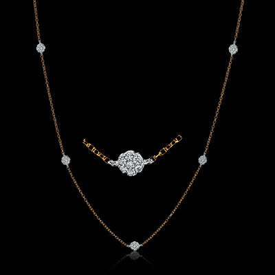 Simon G. Necklace 18k Gold (Rose, White) 0.57 ct Diamond