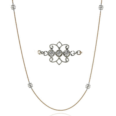 Simon G. Necklace 18k Gold (Rose, White) 0.68 ct Diamond