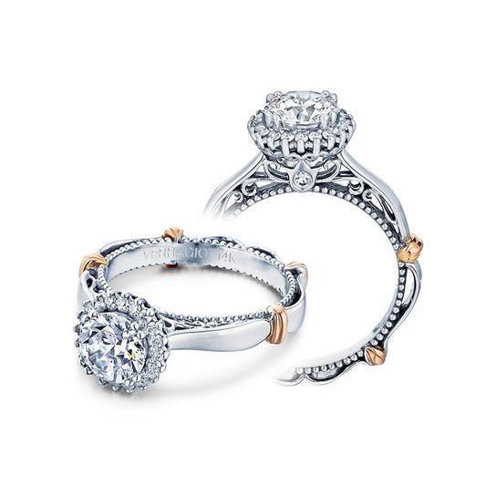 Verragio 14k White Gold Parisian Halo Engagement Ring