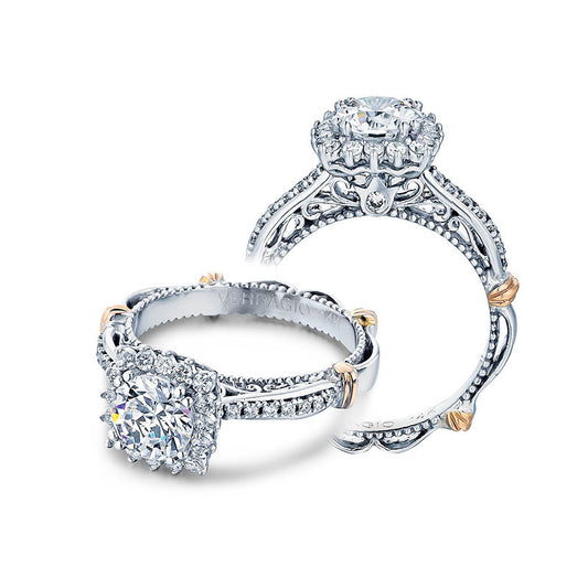 Verragio 14k White Gold Parisian Halo Engagement Ring