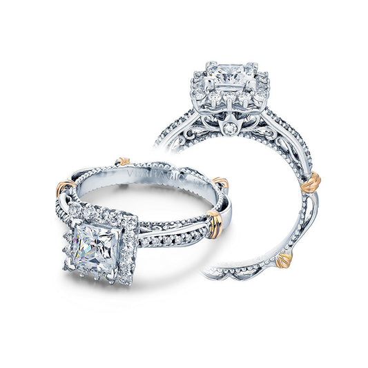 Verragio 14k White Gold Parisian Halo Engagement Ring